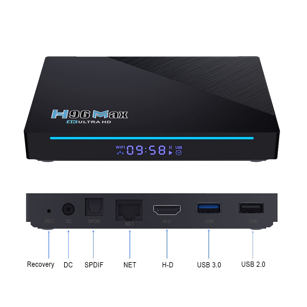 IR remote 8GB RAM 64GB ROM H96 MAX Android 11 TV BOX RK3566 Quad-Core 4GB 32GB LAN 1000M 2.4G/5G Dual Wifi BT4 4K HD Set top Box