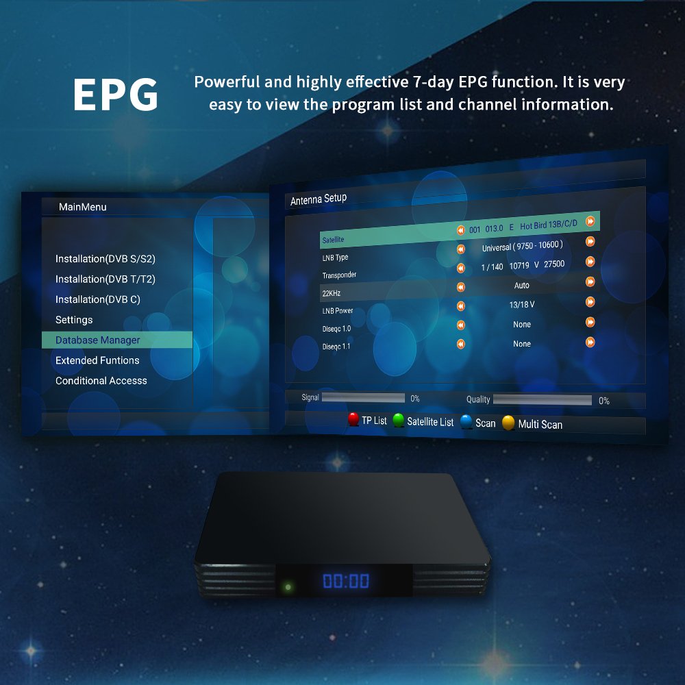 High Quality Android Linux Iptv Tv Box Satellite Receiver Usb Dvb T2 S2 4K Set Top Box