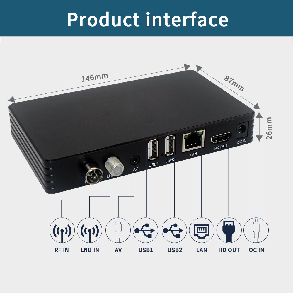 High Quality Android Linux Iptv Tv Box Satellite Receiver Usb Dvb T2 S2 4K Set Top Box