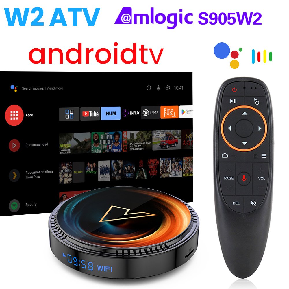 VONTAR W2 ATV androidtv11 Smart Amlogic S905W2 Google Voice Input 8K Video 4K 60fps AV1 Dual Wifi BT4.0 TVbox set top box