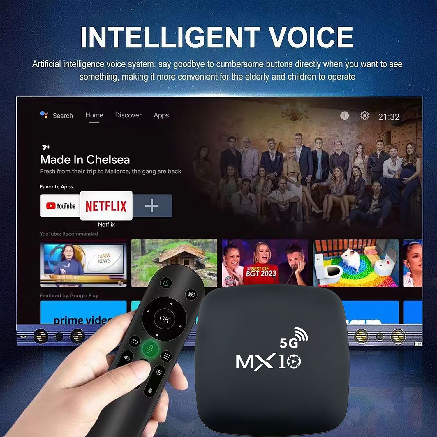 Android 13 1GB Quad core ARM Cortex-A53 Dual Band Wifi6 BT4.1 4K Smart Android Tv Box Chip Set Top Box M10 5G