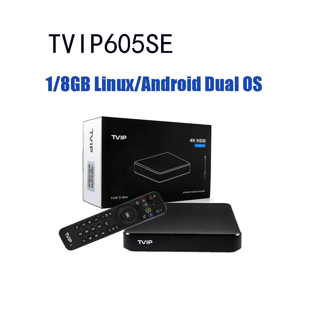 Best Linux IP TV box TVIP 605SE 1g 8g S905X with Dual wifi set top box 4K HEVC HD tvip605 streaming iptv tv box TVIP605 se