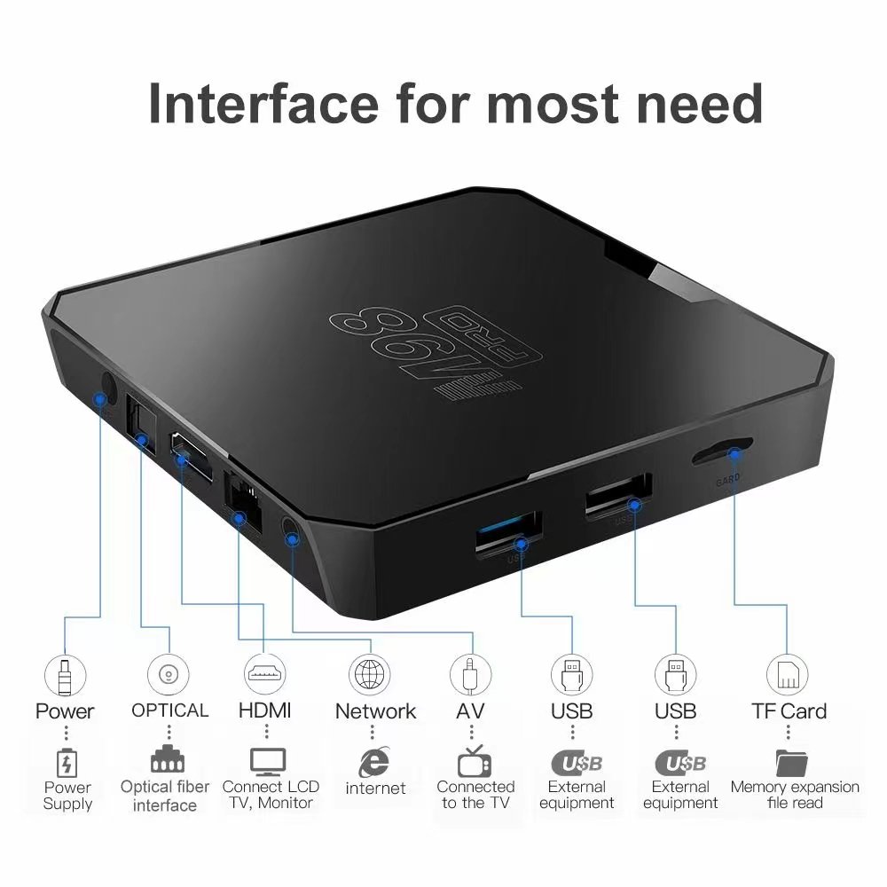 Factory direct youtube M98 mini tv box iptv 4K Android 13 ott Android Tv Box set top box wifi receiver
