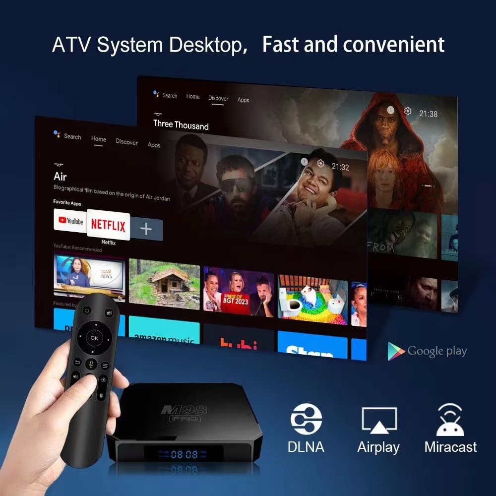 Factory direct youtube M98 mini tv box iptv 4K Android 13 ott Android Tv Box set top box wifi receiver