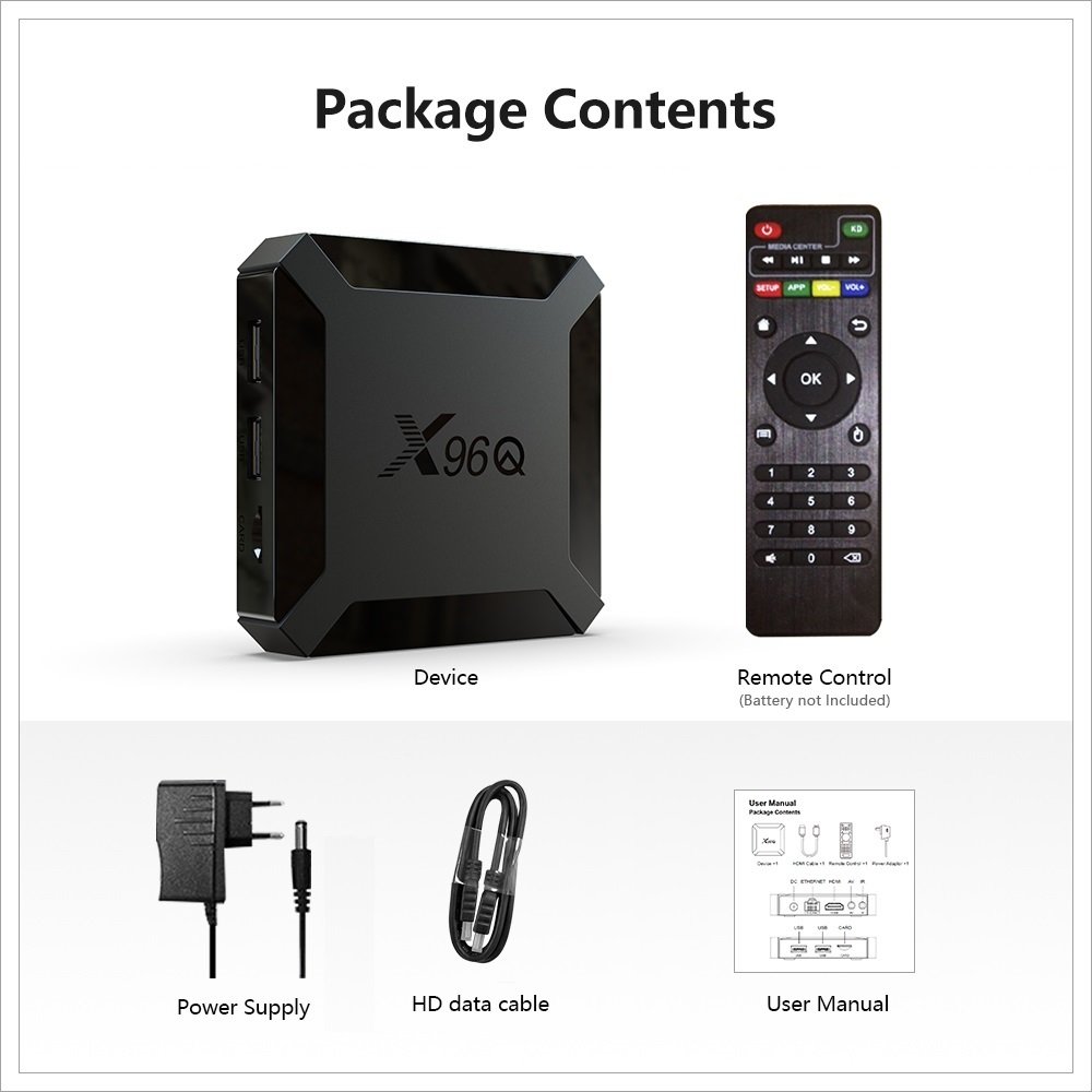 Lingye Best Price X96Q Android TV Box Allwinner H313 Android 10 1+8G 2G+16G Storage 2.4G WiFi H265 SET TOP OTT BOX