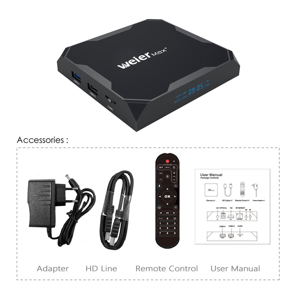 weier X96MAX Amlogic S905X3 smart Android9.0 4k TV box 4g 32g set-top box cheap price