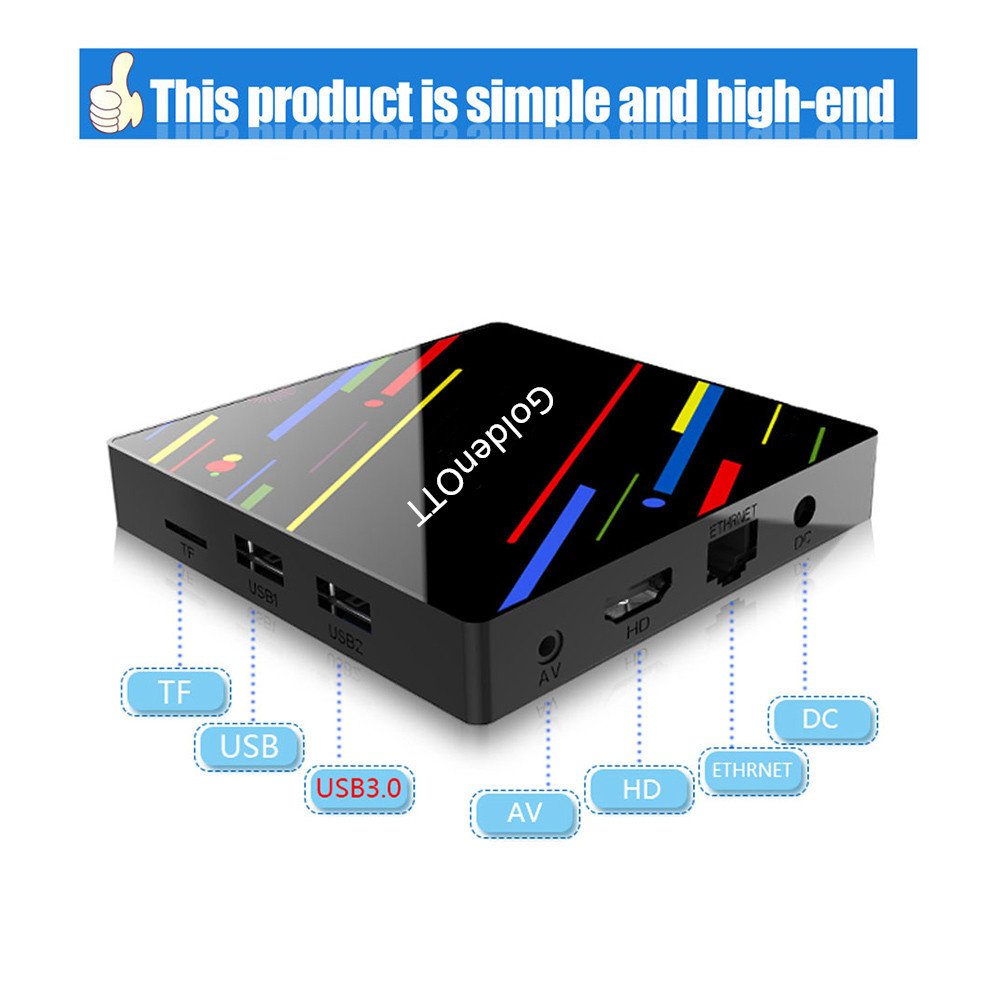 New Leadcool Set Top Box GoldenOTT Quad Core Smart TV Box Android 9.0 OS Dual WiFi USB 3.0