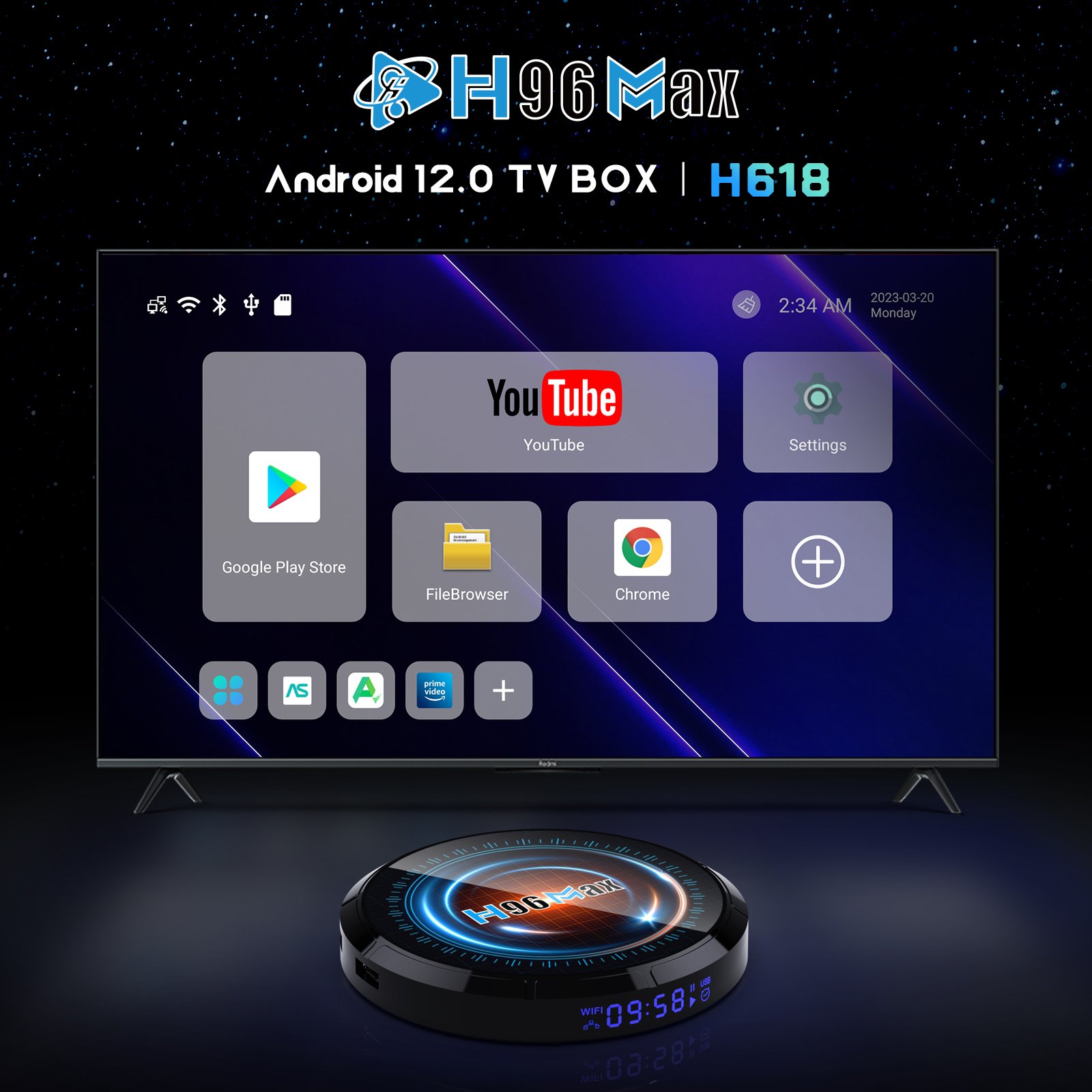 2023 Newest h96 max h618 android 12 Set-top Box 4gb 32gb 64gb dual wifi tv box