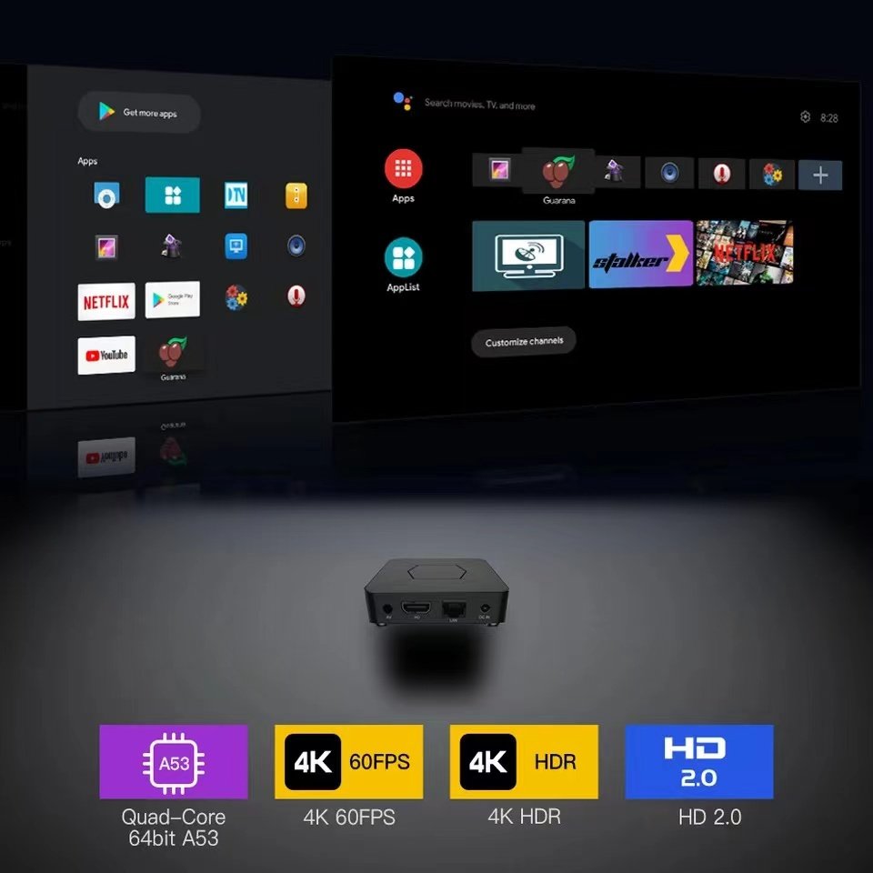 Hot Selling ATV Set-top Box Q5 Voice Remote Control Allwinner H313 Dual WIFI 2G 8G Android 10.0 OS Original TV Box