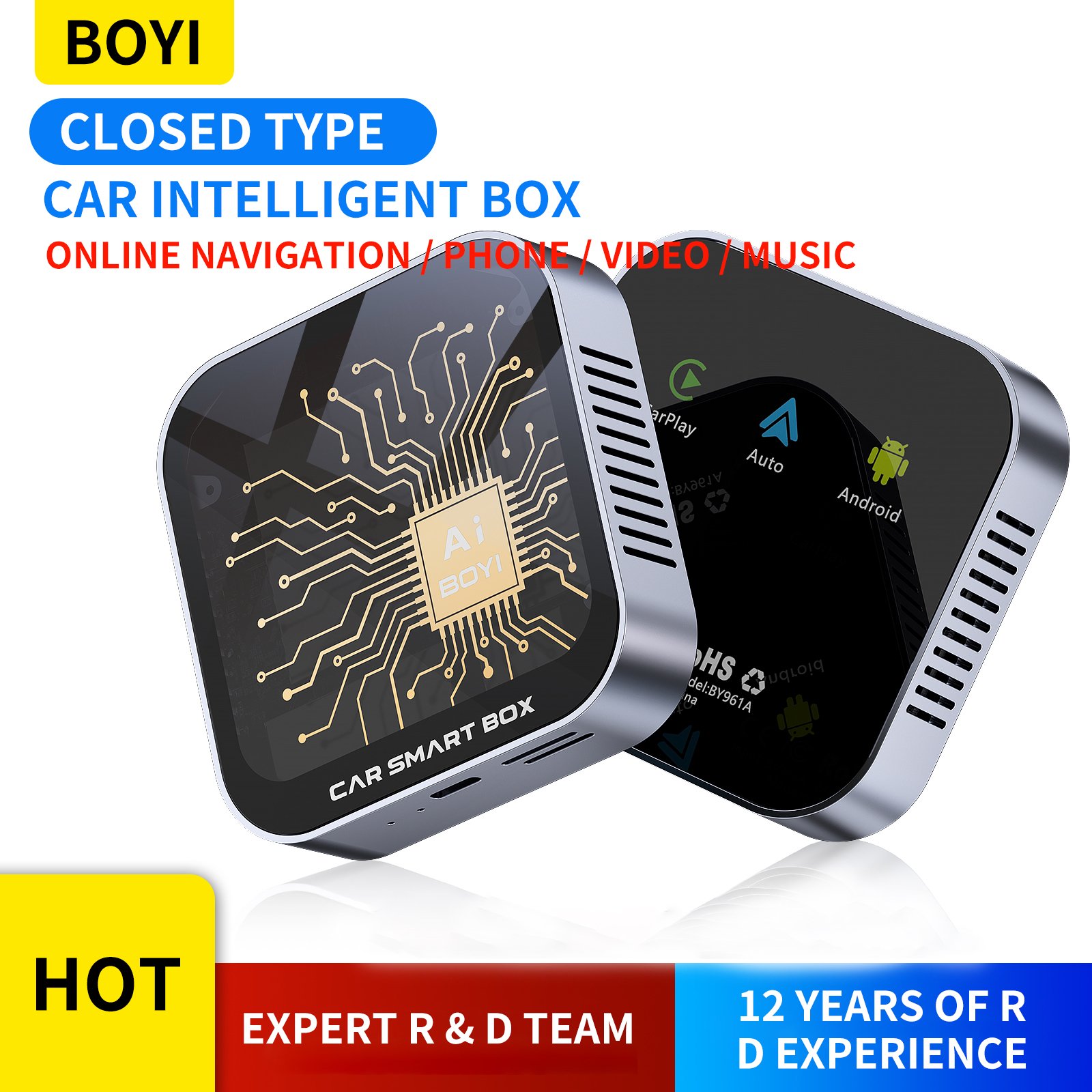 BOYI Ai box Car Play Smart Box Qualcomm 2+32G wireless carplay to Android Auto System AI BOX With Netflix and YouTube