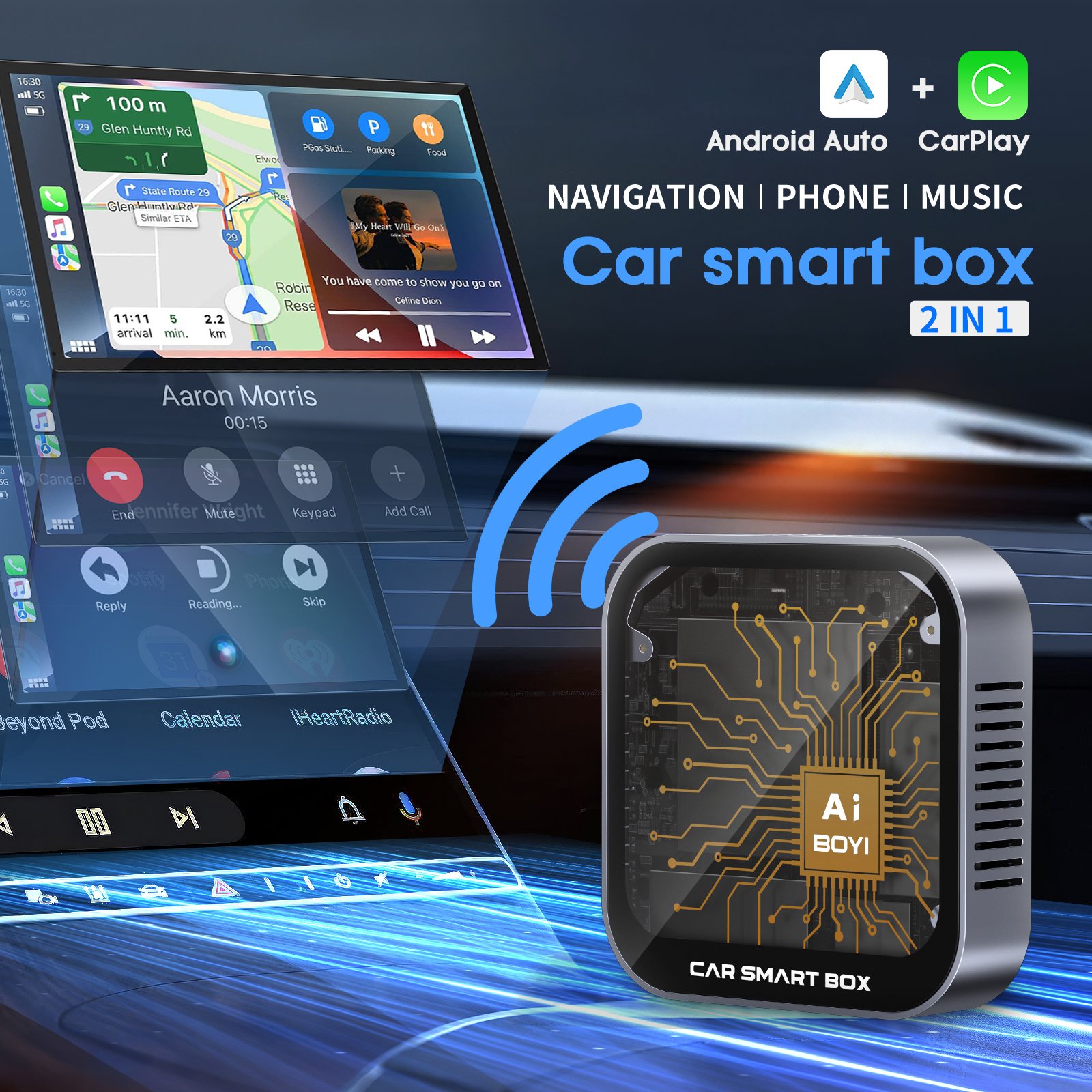 BOYI Ai box Car Play Smart Box Qualcomm 2+32G wireless carplay to Android Auto System AI BOX With Netflix and YouTube