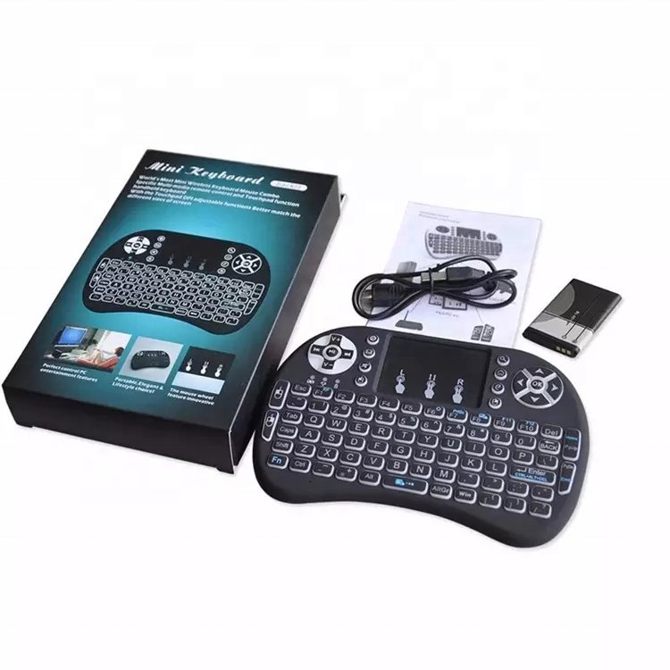 Ready To Ship Cheapest 2.4g WiFi Fly Air Mouse 3 Colors Backlit Touchpad I8 Wireless Mini Keyboard For Android Tv Box Projector