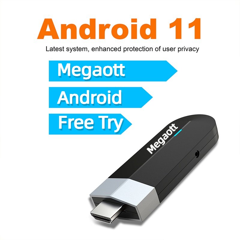 MEGAOTT 4K Android 11 TV Stick Amlogic S905Y4 Quad Core Reseller Free Demo Box Android USB Cable Wire Set Top Box