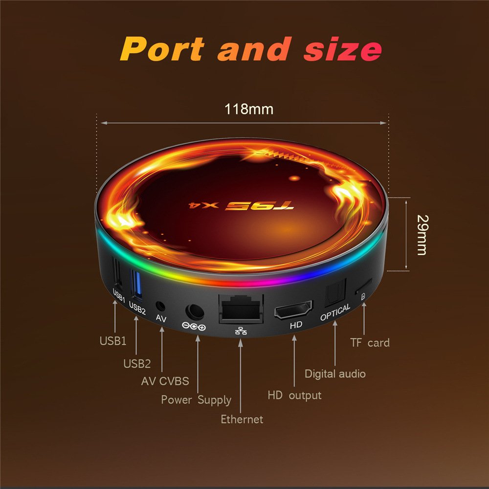 T95 X4 Android 11 TV Box Amlogic S905X4 4GB 64GB 1000M 8K 3D BT4,0 2.4G&5G Wifi Media Player Set Top Box