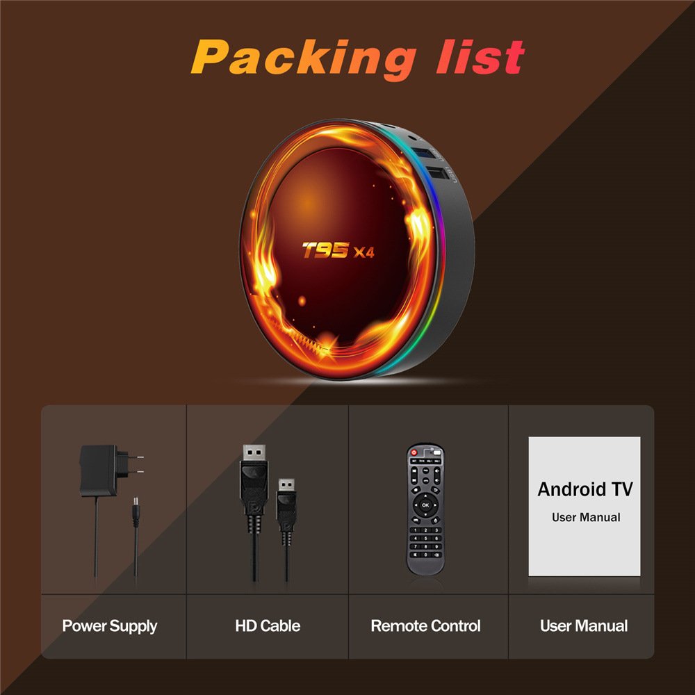 T95 X4 Android 11 TV Box Amlogic S905X4 4GB 64GB 1000M 8K 3D BT4,0 2.4G&5G Wifi Media Player Set Top Box