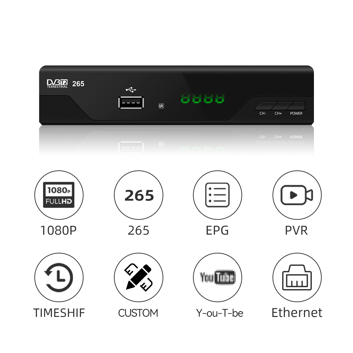 2024 Italy LAN TV Box Full HD 1080P FTA Decoder H.265 USB WIFI Set Top Box DVB T2 receiver