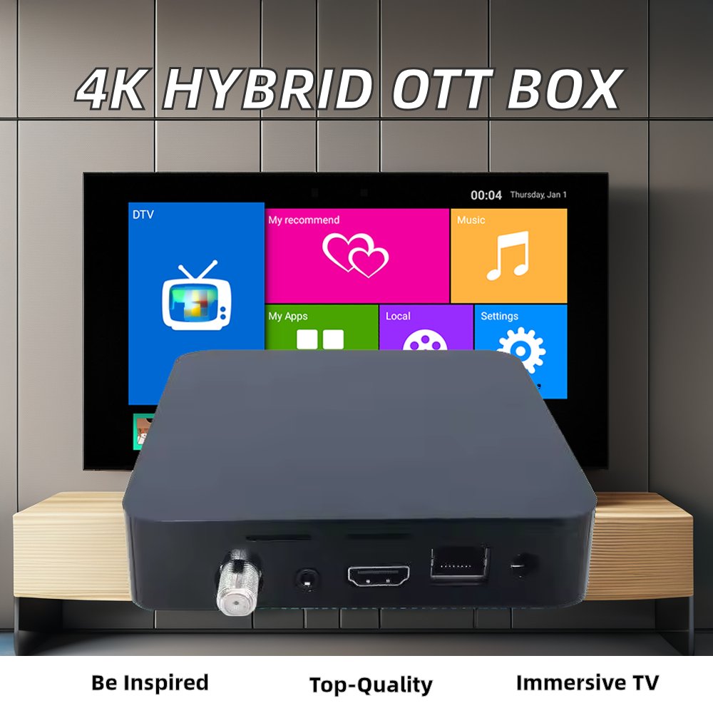 Hybrid OTT Android 7.1/10 Satellite TV Receiver Set Top Box 4K DVB-S2 with WiFi for Smart TV Free OEM/ODM