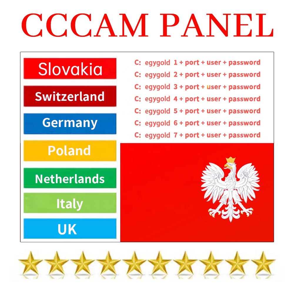 Stable Europe Cccam Panel 10 PCS Cccam egygold 7 Lines For Satellite TV Receiver UK Italy Netherlands Slovakia CCcam Reseller