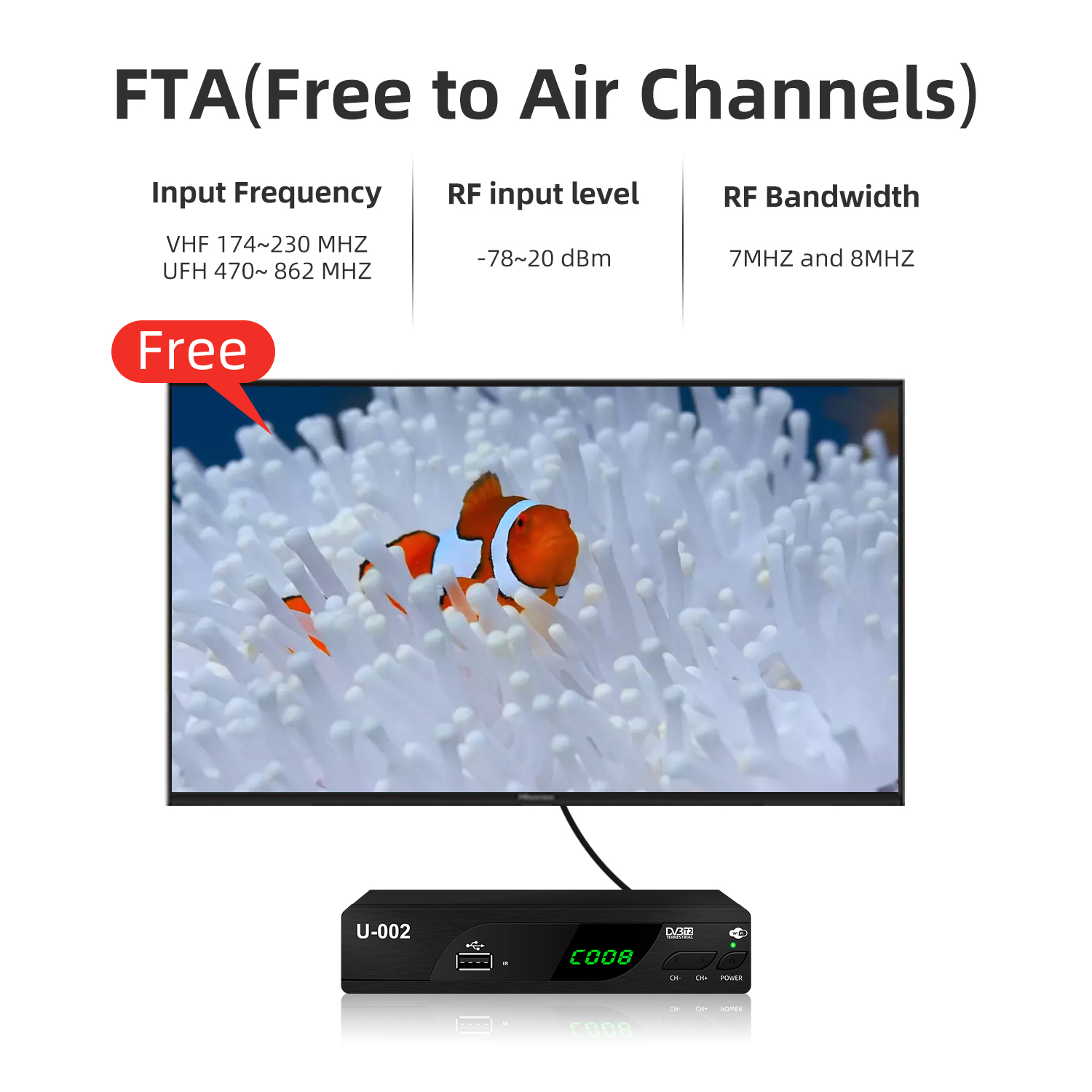 Ready to ship High quality Digital tv decoder H.264 decoder DVB-T2 set-top box free to air channels Free OEM/ODM TV Box