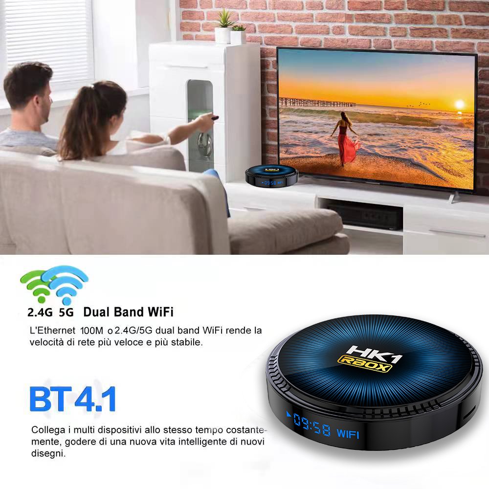 Factory whosale HK1 RBOX W2 tv box 2GB 16GB Dual Wifi 2.4g 5g Android 11 digital Tv Box Free To Air Set Top Box