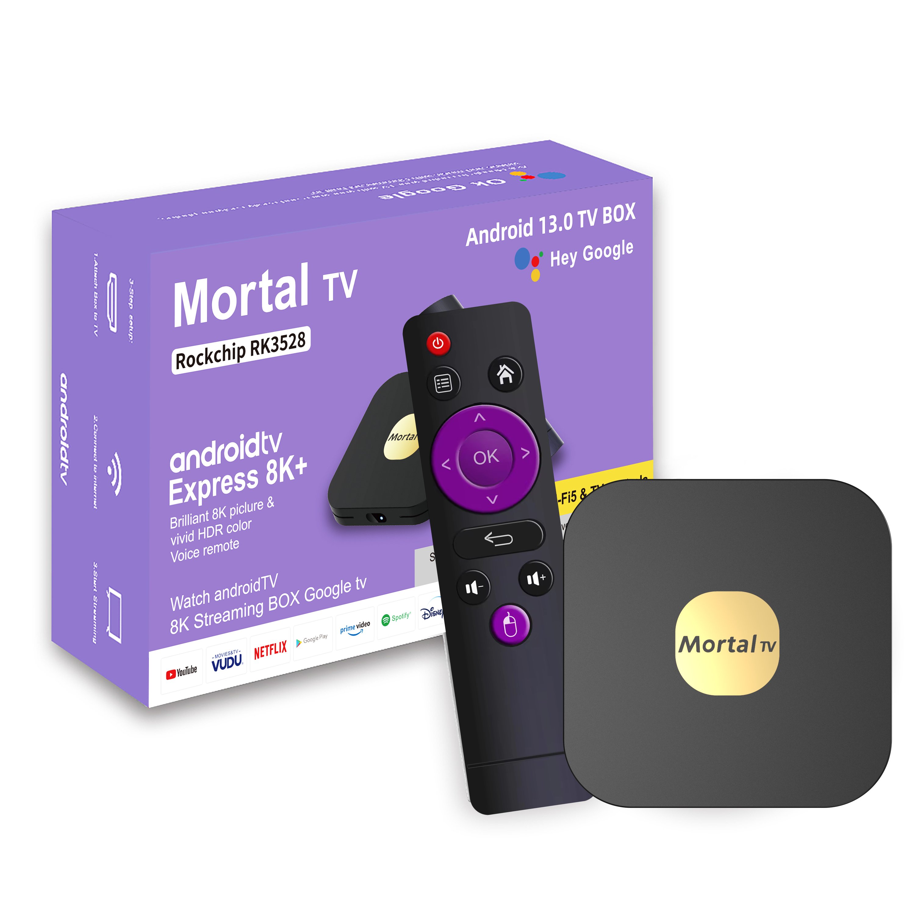 4GB 32GB 8K Smart set-top box Support iptv subscription Diamond DINO Crystal magnum OTT player android Mortal T2 hot USA Europe