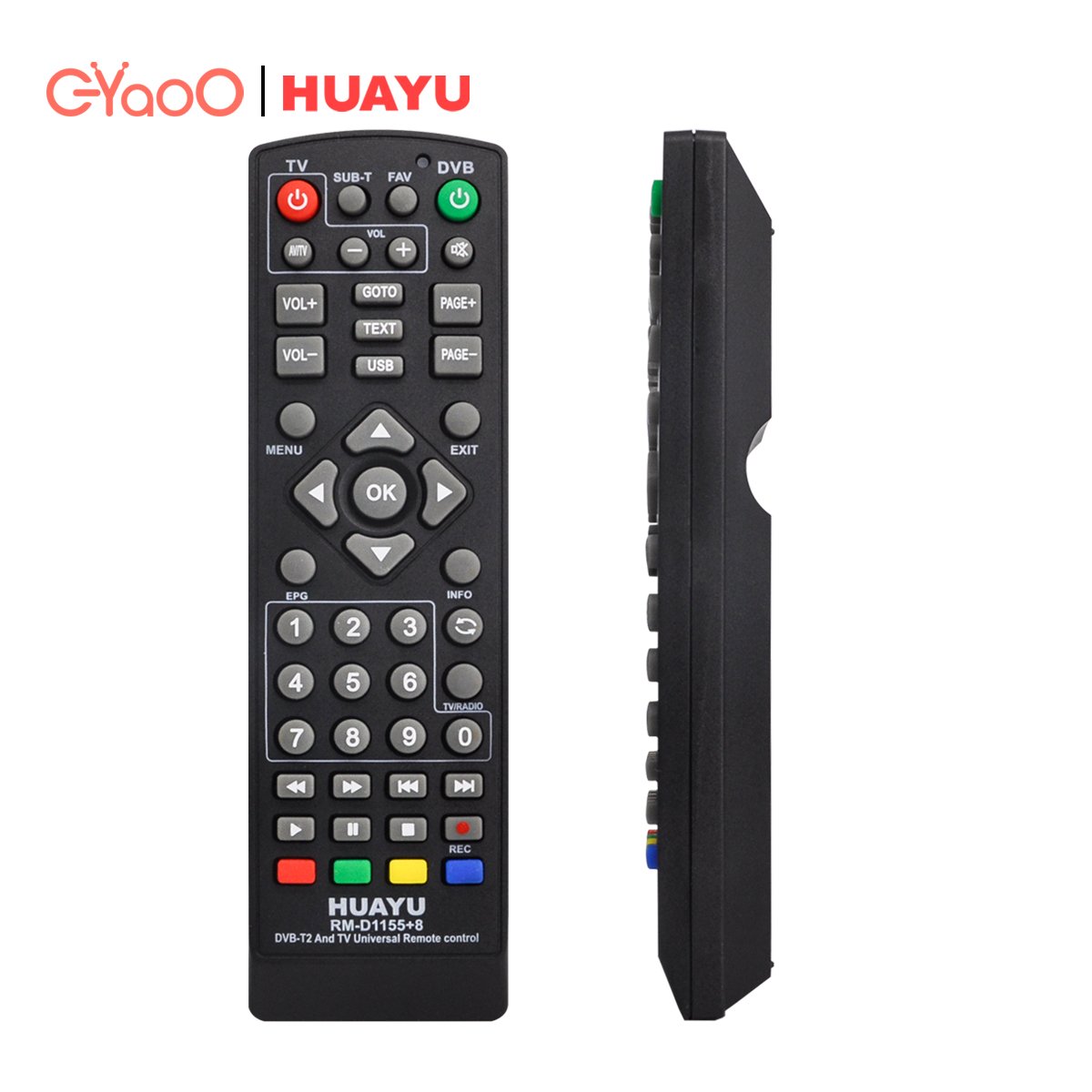 HUAYU RM-1155+6 DVB STB IPTV TV box IR Set Top Box TV remote control