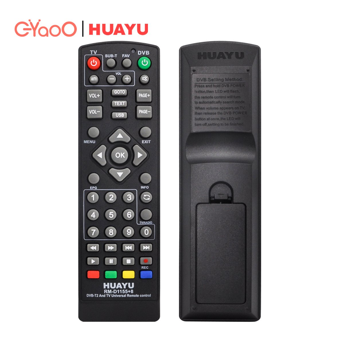 HUAYU RM-1155+6 DVB STB IPTV TV box IR Set Top Box TV remote control