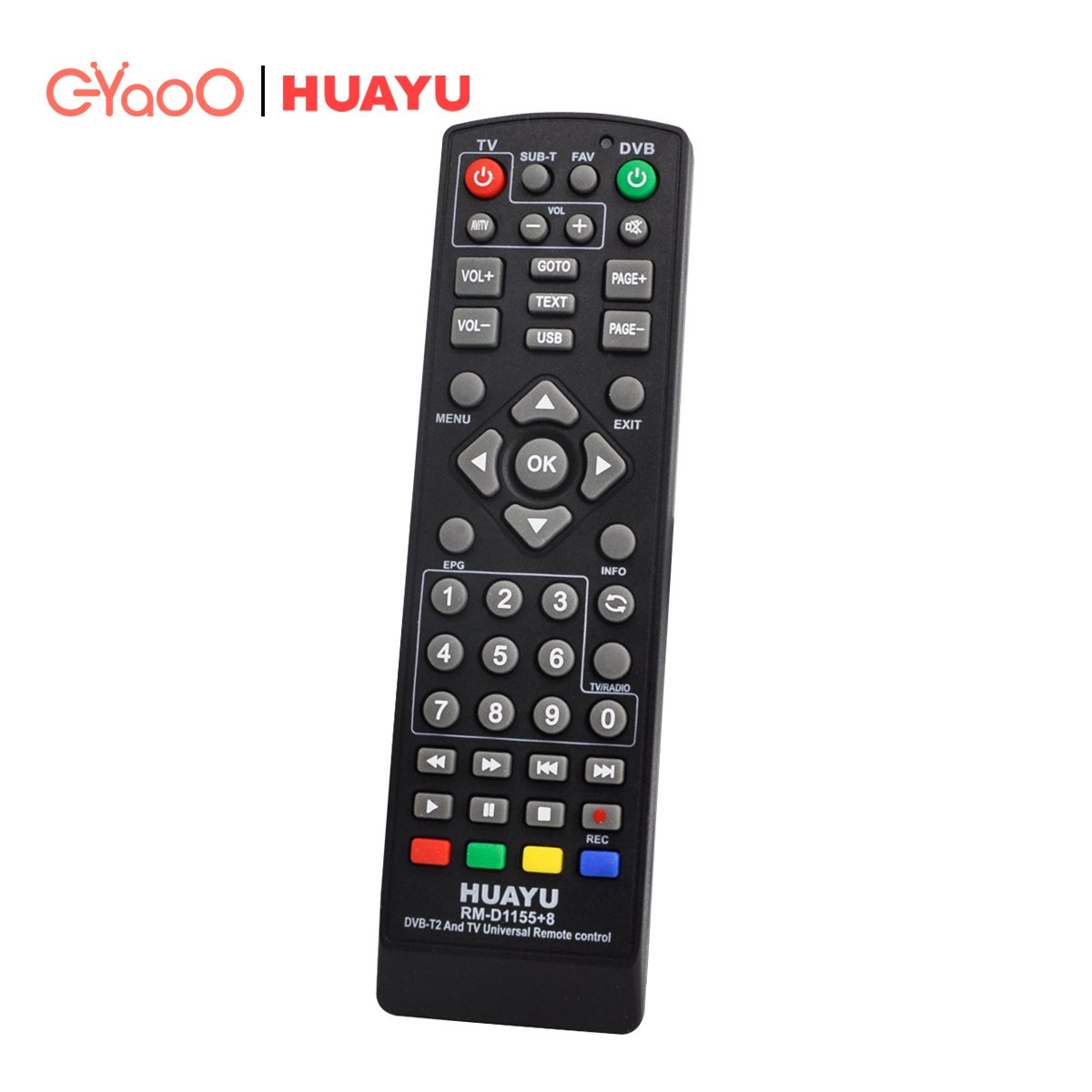 HUAYU RM-1155+6 DVB STB IPTV TV box IR Set Top Box TV remote control