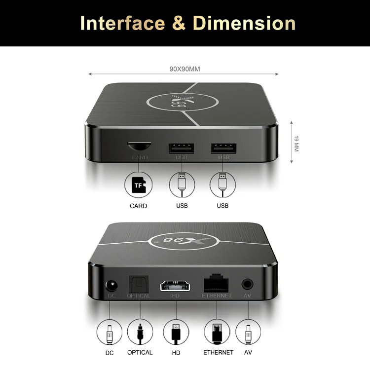 2024 Satisfaction guarantee Android11 set-top box TV x98 Smart Box Support Multi Languages