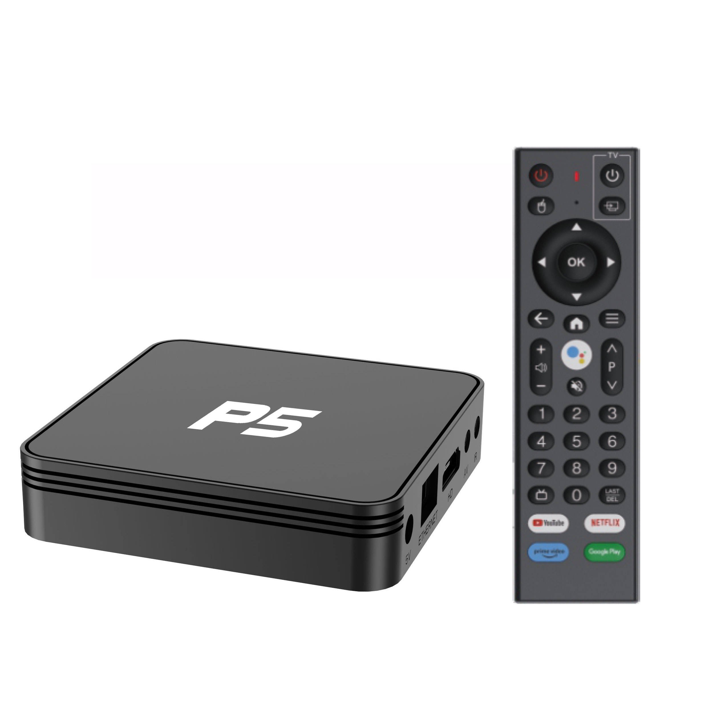 Jsat high quality P5 TV BOX 4K Smart TV 2GB 8GB media player ATV system P5 set- top box with voice remote