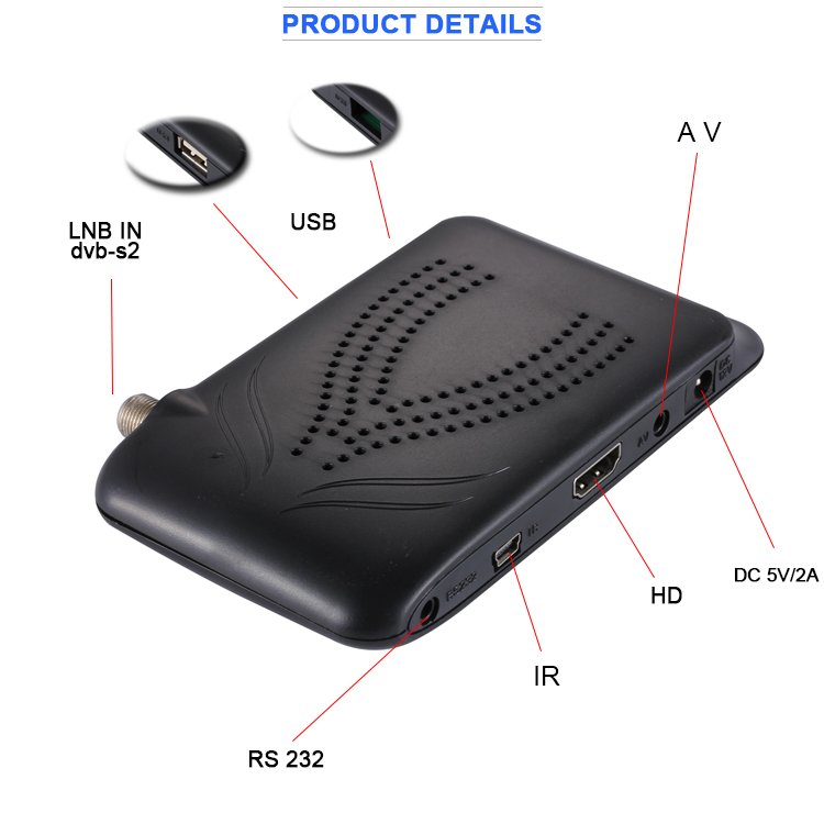 Factory Stock DVB-S2 Satellite Digital TV receiver With Mpeg2 Mpeg4 Set Top Box