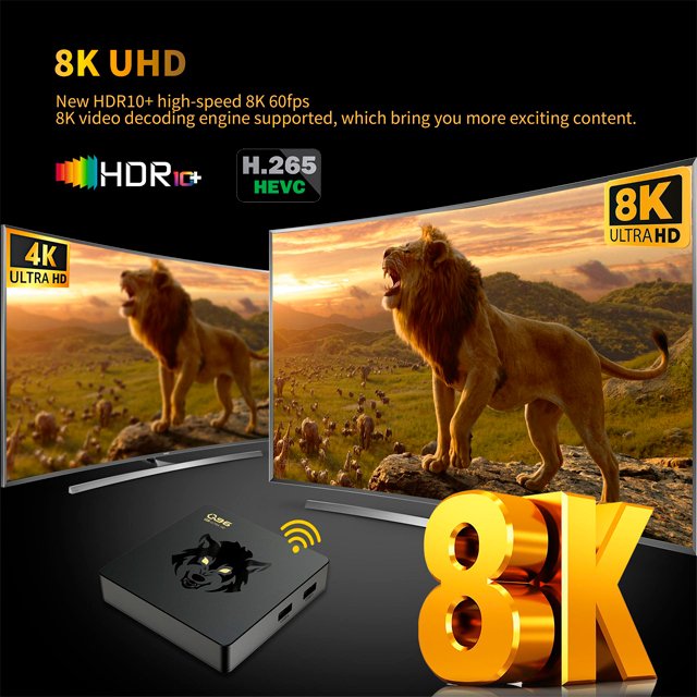 Network Q96 8K S905W2 Network TV Set Top Box 5G TV Box Dual band Foreign Trade TV Box