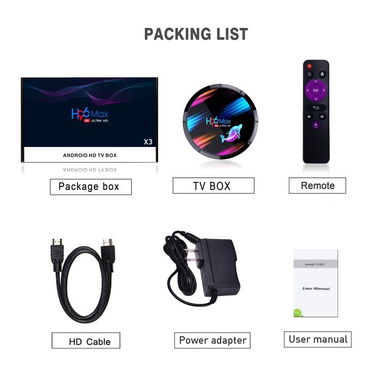 2020 new set-top box factory price H96 max X3 S905X3 4k HDR ram 4gb ddr3 128GB internet android 9.0 tv set set-top box