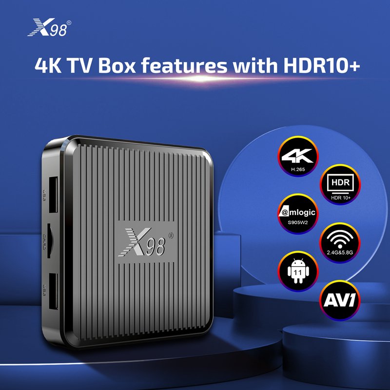 New Arrival Leadcool Android 11 X98Q TV Box Amlogic S905W2 Set Top Box 4K UHD USB2.0 WIFI 5G