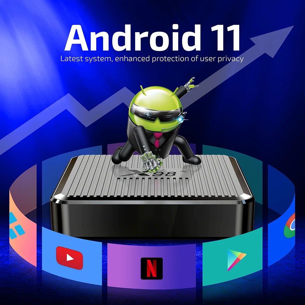 Newest X98Q Android 11.0 TV Box 4K S905W2 Quad Core ATV TV Box X96Q TV set-top box