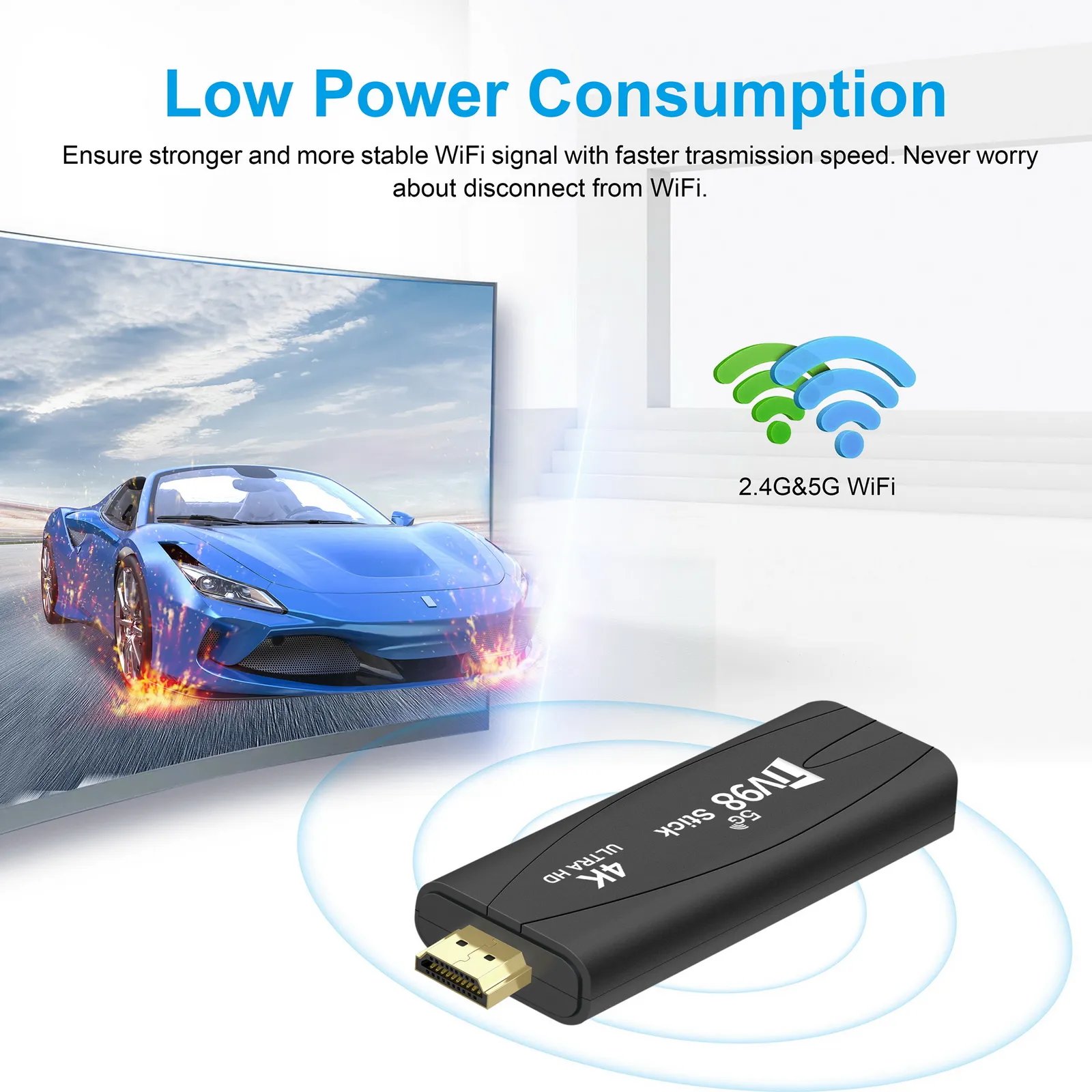 T 2023 4K Smart TV Android Box 2.4G 5G WiFi Smart TV Box Media Player Mini TV98 Android 12 TV Stick For Youtube Set Top Box