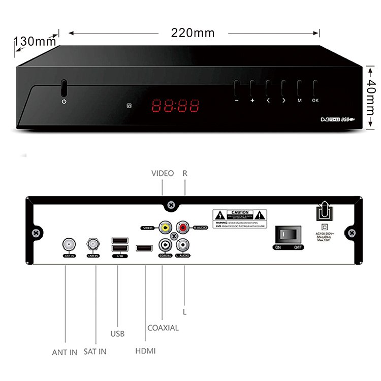 OURSTONE hybrid comboT2+S2 dvb-t2 dvb-s2 satellite fta free to air set top box digital satellite receiver dvbt2