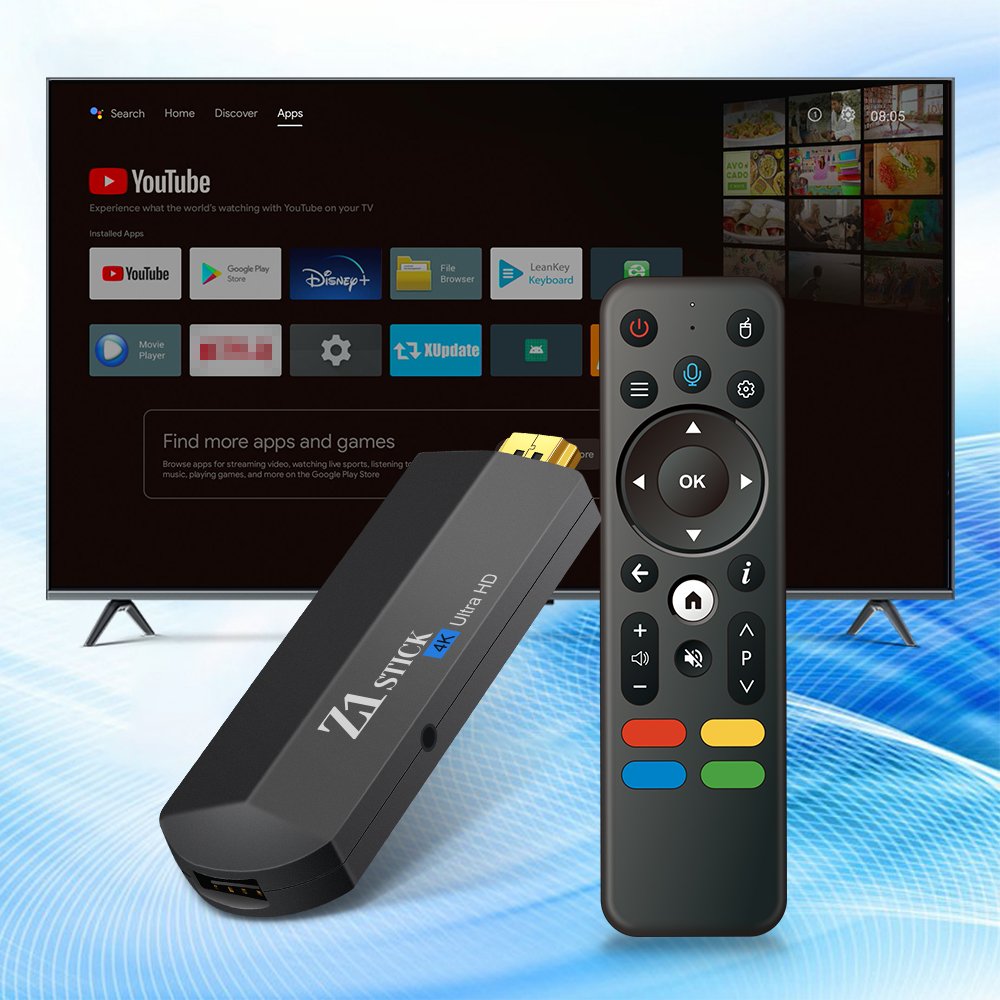 Z1 Stick 2G+16G Quanzhi H313 Android 10 Set-Top Box 4K High-Definition TVProjection Dual Band WiFi BT Quad Core Processor