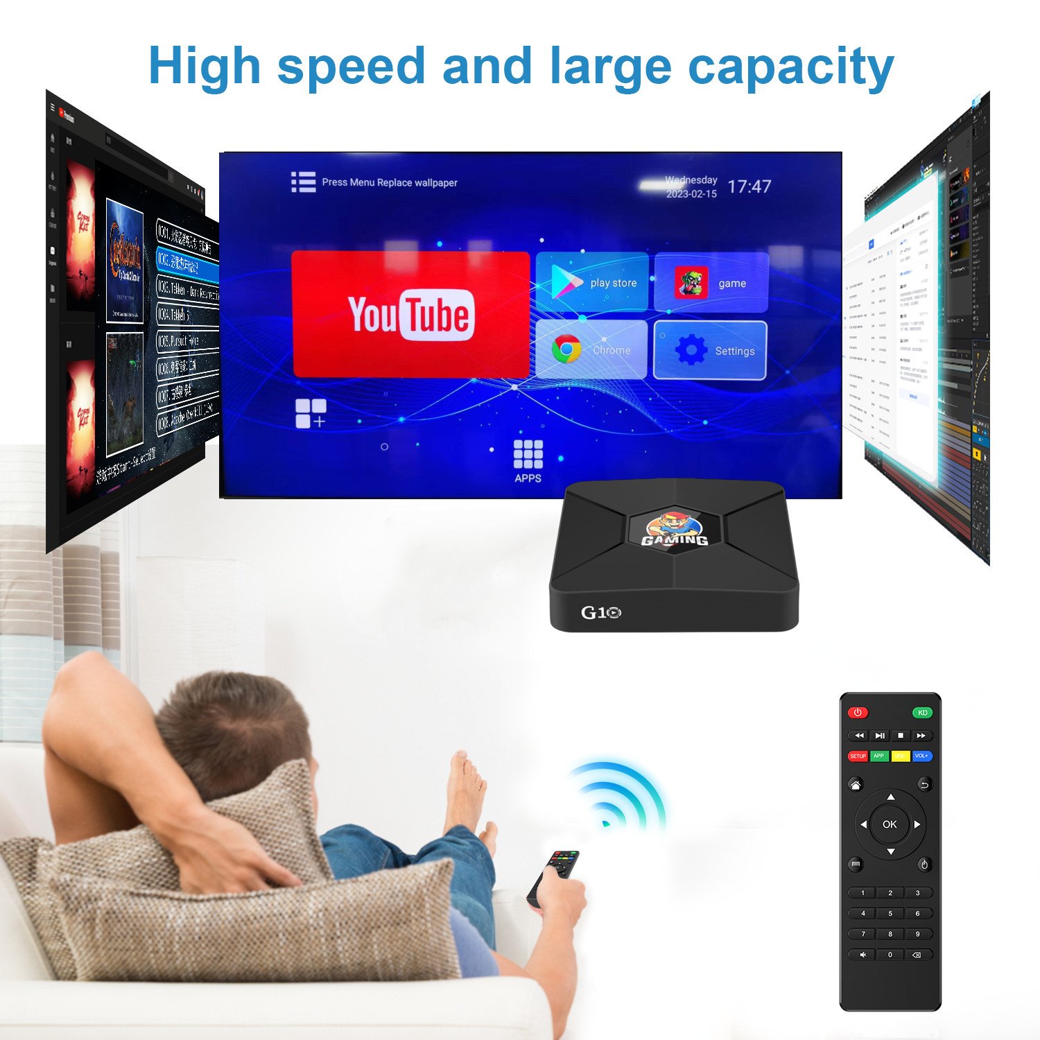 G10 2-in-1 android tv box and Game Console 8K Resolution 64GB 39000+ Games & Dual System Play Video game TV box
