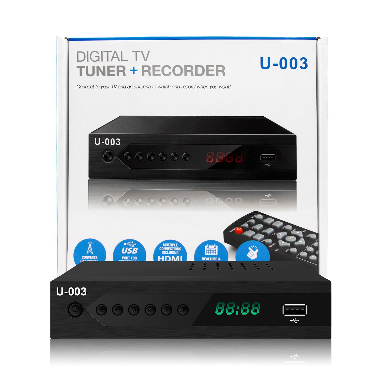 Full HD ATSC Digital TV Converter Box PVR Timer Setting Function ATSC TV Tuner Set Top Box Digital Channel Free