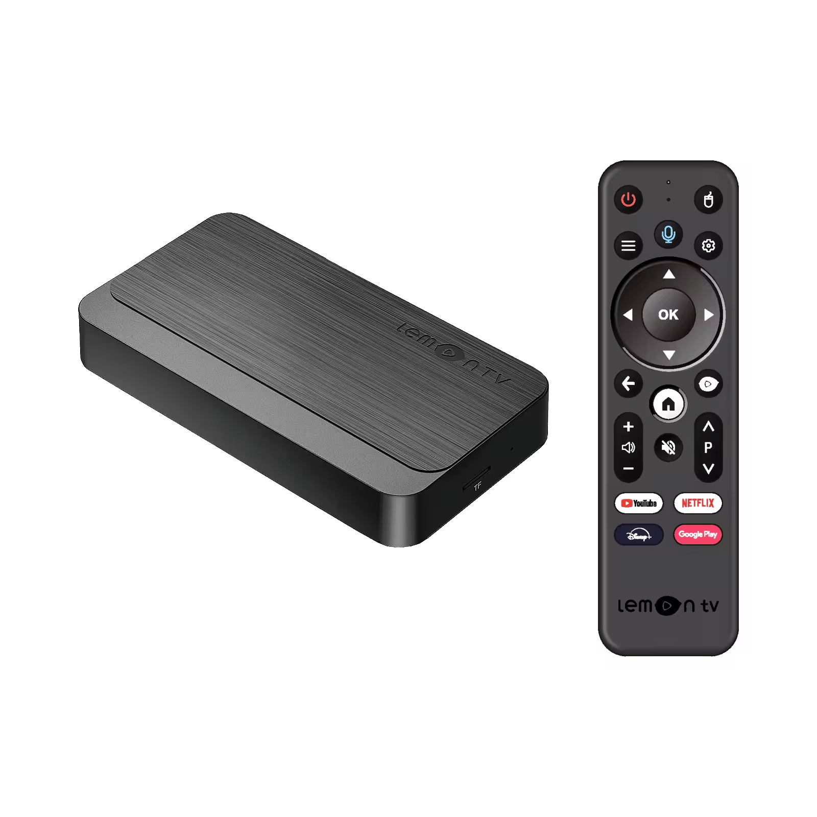 Lemon TV Box 4K Android TV Box Android 10 2GB 8GB Dual Band 2.4GHz+5GHz WIFI6 BT Remote Lemon TV Smart Set Top Box