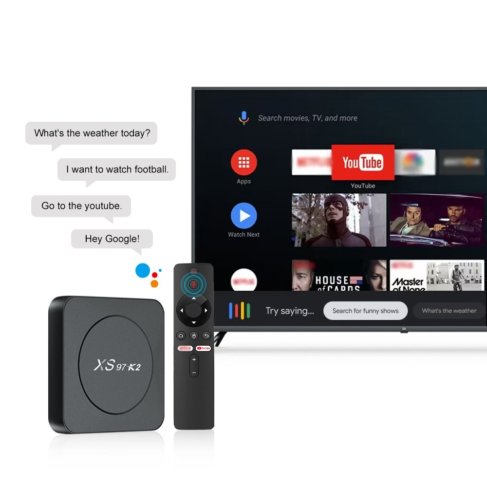 XS97 OTT TV Box 4K UHD OTT Smart tv box quad core Allwinner h313 IPTV tv Box Free ODM/OEM tvbox with Bt voice remote
