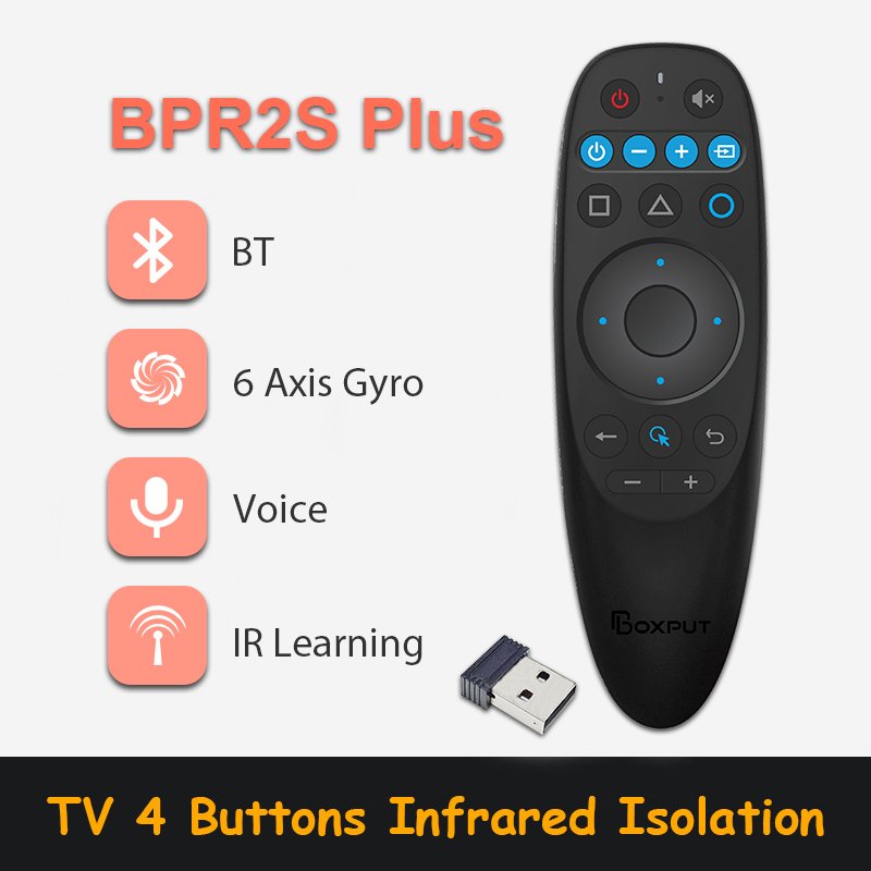 BOXPUT BPR2S Plus 2.4g BT Wireless dual mode Air Mouse Remote Control 6 Axis Gyro Voice IR Learning OTA for Android Smart TV Box
