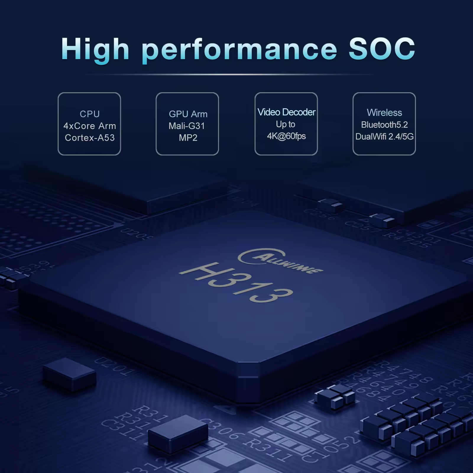 Factory sales promotion price Q1 Android tv box ATV system 2gb 16gb allwinner h313 ott stb BT voice remote Set-top box Q1