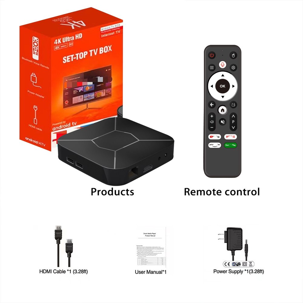 Topleo android tv box certificado q5 plus atv 4k 4gb 32gb certified digital android 4k smart tv box set top box