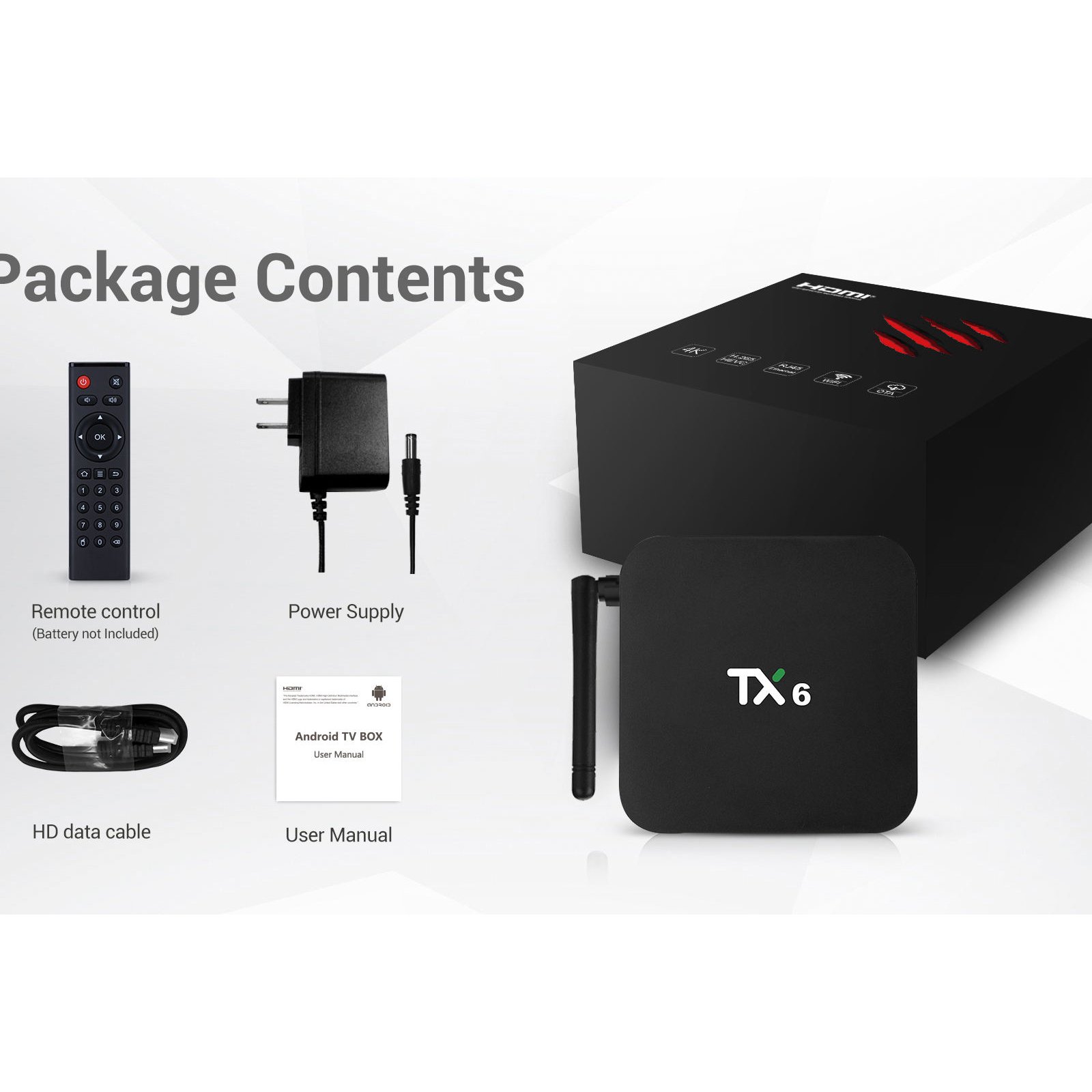 Top Box 4k Smart Android Tv Box 9.0 2GB RAM 16GB ROM TX6 H6 4K Set 4k Quad Core OEM & ODM Android