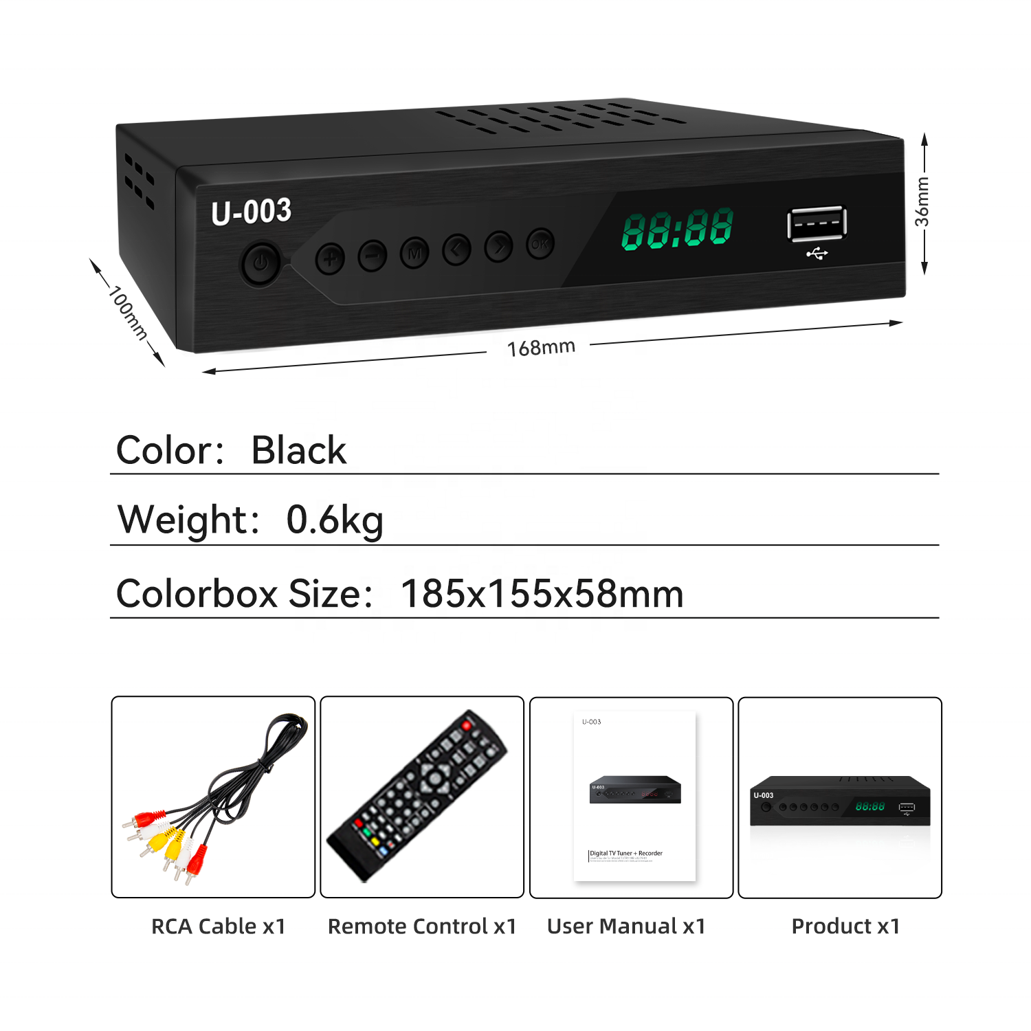 ATSC Modulador TV U-003 Digital TV Tuner Recorder Receivers H.264 support full HD 1080p USB2.0 for PVR Set Top Box