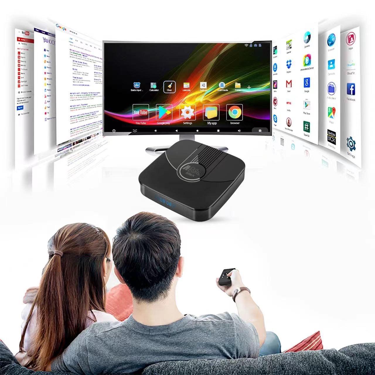 2024 new M98MAX IATV set-top box ATV Android 11 5G smart TV box S905W2 dual-band wifi 4K/2.4g 2+16GB voice BT remote control XXX