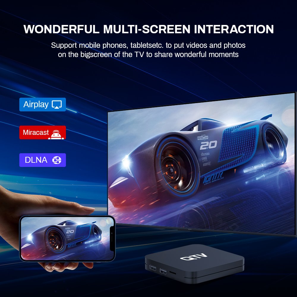 QTV X6 Android 10.0 TV Box Allwinner H313 Quad Core Smart TV BOX 2GB 16GB 2.4GHz WiFi Media Player Mini Android Set-Top Box
