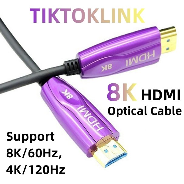 Wholesale OEM HDMI Kabel Gold Plate AOC Fiber Optic Male To Male 2.1 UHD 8K 3D HD Video Cable 8K HDMI 2.1 Cable
